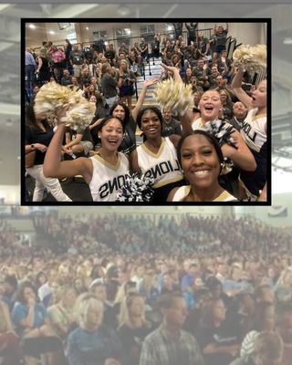 FHS Cheerleaders with crowd at BCBE Institute 2024